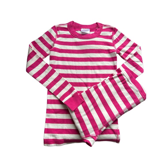 NWT Hanna Andersson Pink Striped Cotton Pajama Set - Picture 1 of 11